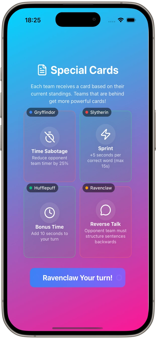 Special cards - Use power-ups to gain advantage